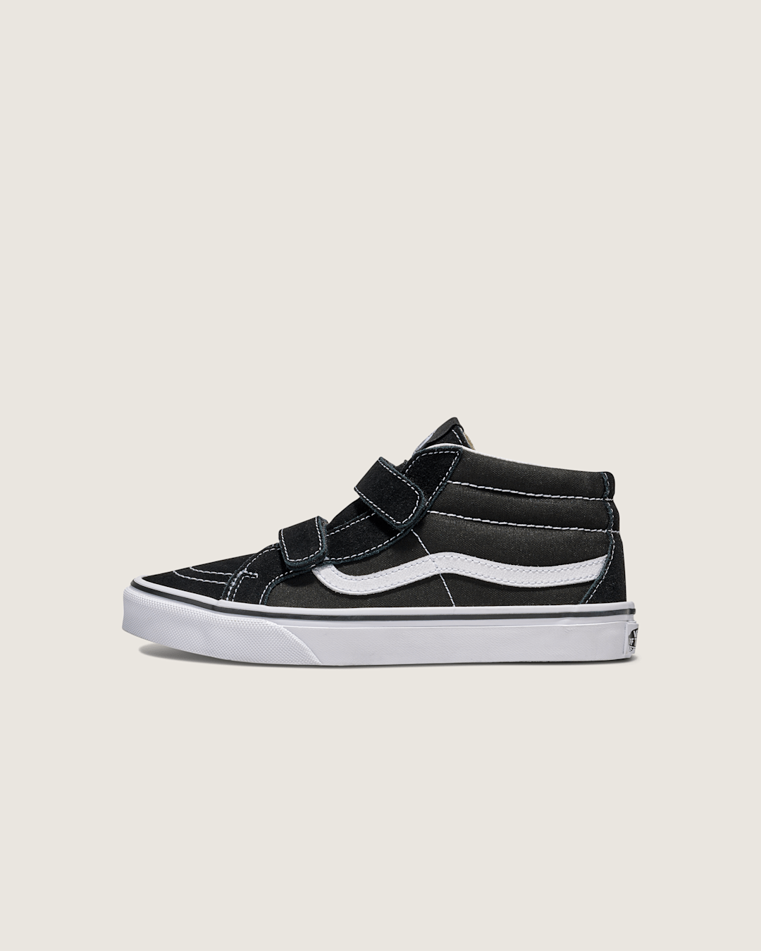 Vans Big Kids Sk8-Mid V Shoe in Black / True White
