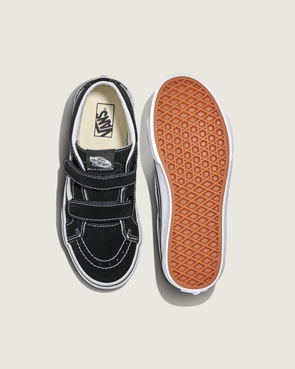 Vans Big Kids Sk8-Mid V Shoe in Black / True White