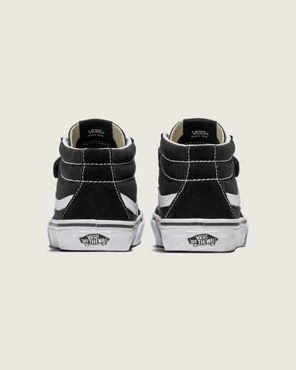 Vans Big Kids Sk8-Mid V Shoe in Black / True White