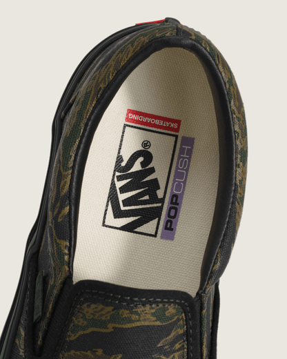 Vans Skate Slip-On Shoe in Camo Green / Black