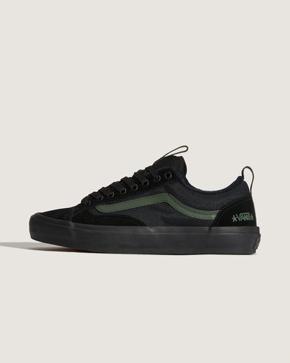 Vans Skate Old Skool 36+ Shoe by Atiba Jefferson in Atiba Black / Dark Green