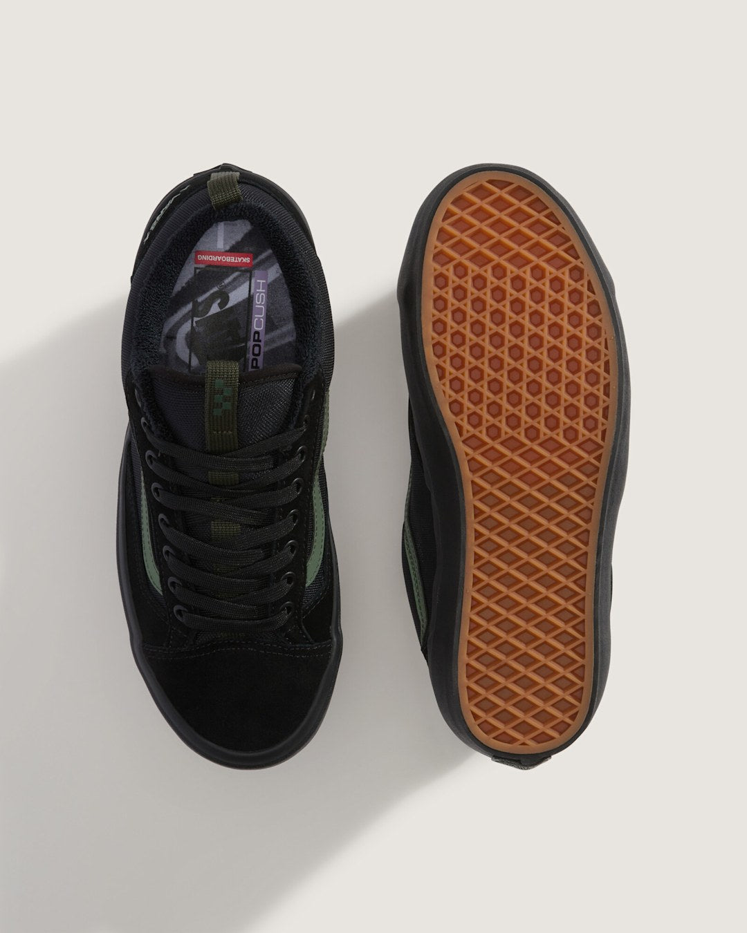 Vans Skate Old Skool 36+ Shoe by Atiba Jefferson in Atiba Black / Dark Green