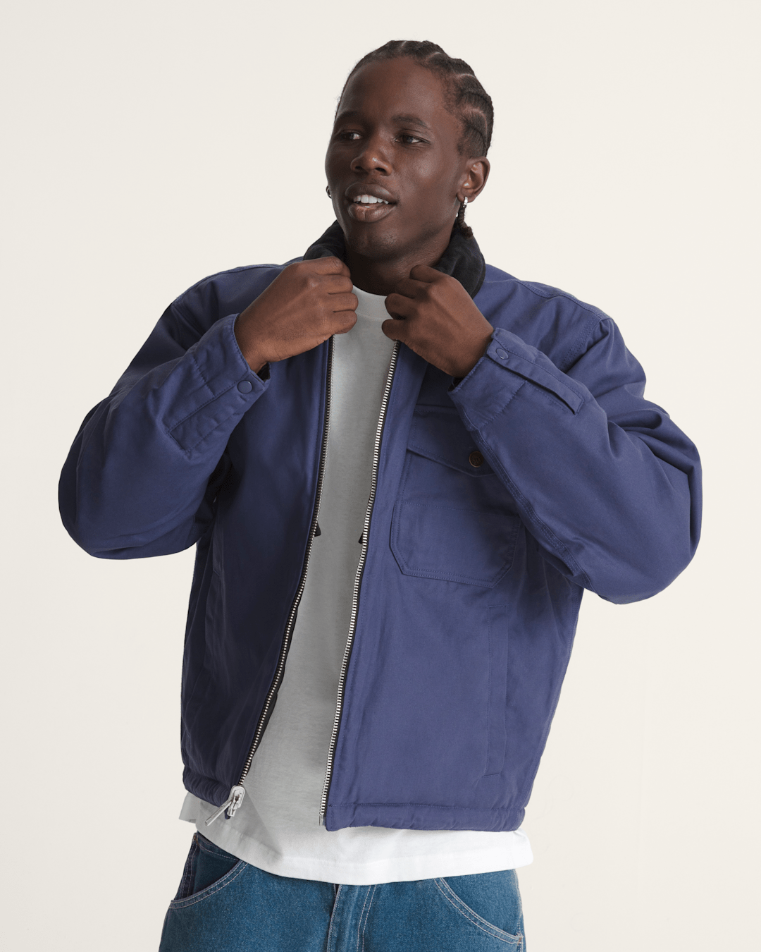 Vans Skate Garage Reversible Jacket in Deep Twilight Blue