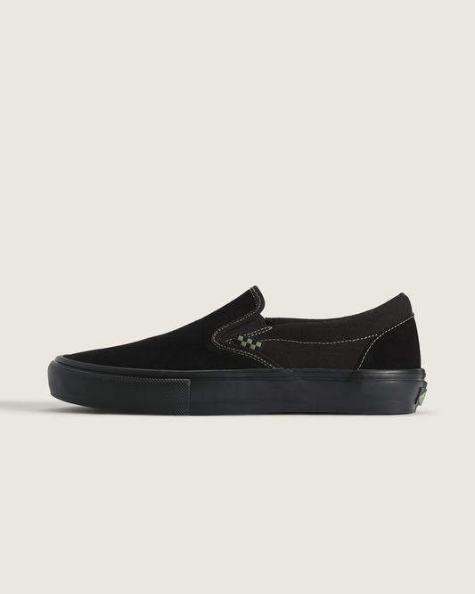 Vans Skate Slip-On Shoe in Black / Olive Green