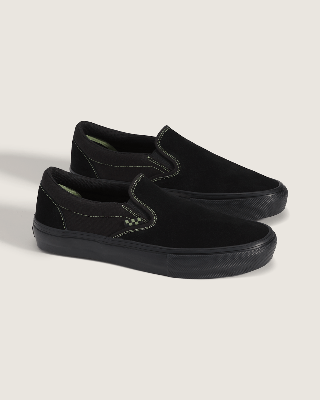 Vans Skate Slip-On Shoe in Black / Olive Green