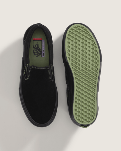 Vans Skate Slip-On Shoe in Black / Olive Green
