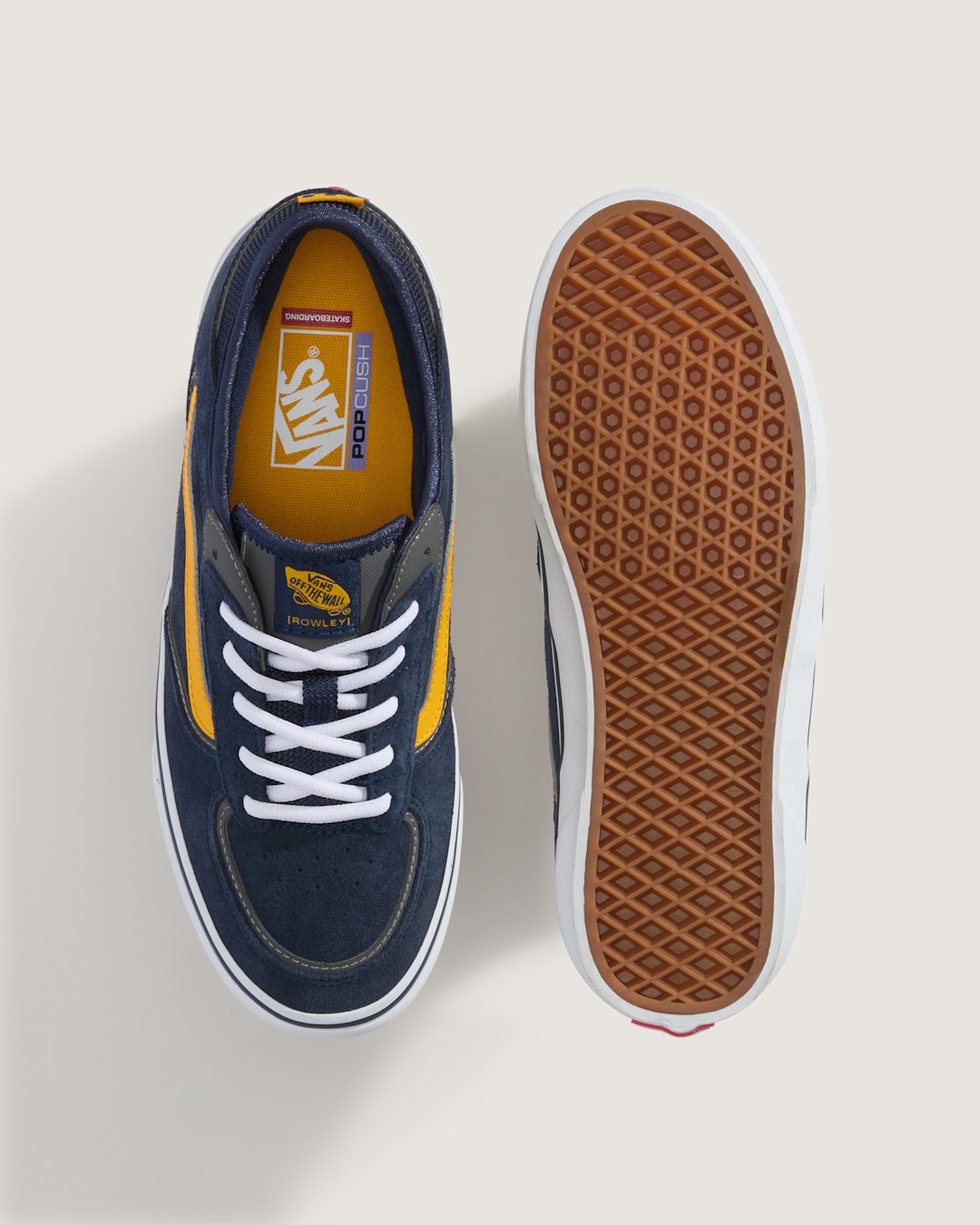 Vans Skate Rowley Shoe in Navy Blue / Yellow