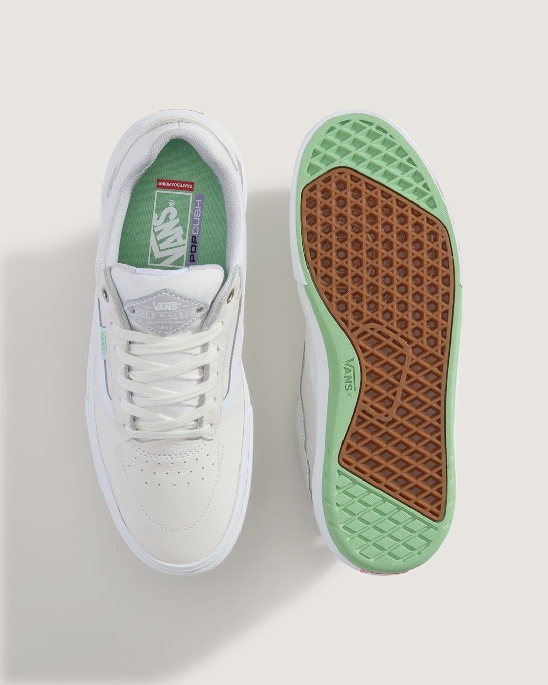 Vans Skate Kyle Walker Wafflecup Shoe in White / Mint Green