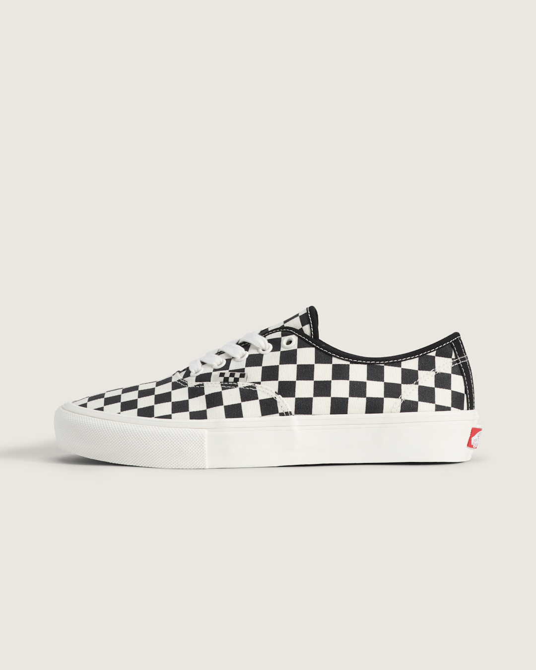 Vans Skate Authentic Checkerboard Shoe in Black / Marshmallow White