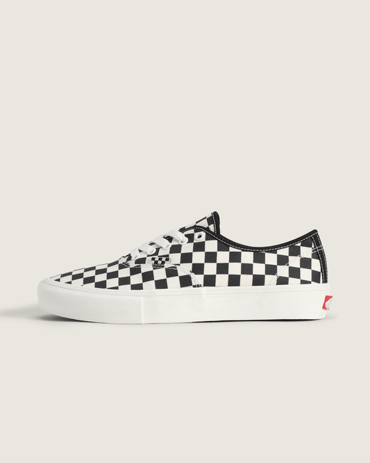 Vans Skate Authentic Checkerboard Shoe in Black / Marshmallow White