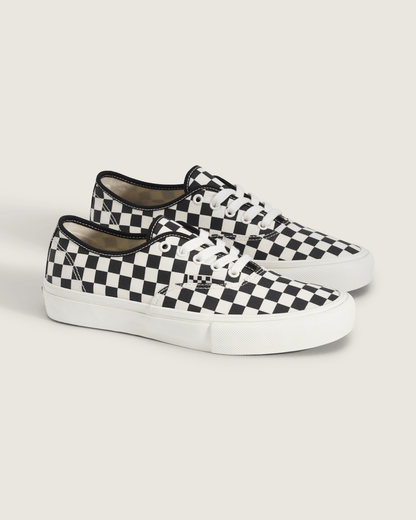 Vans Skate Authentic Checkerboard Shoe in Black / Marshmallow White