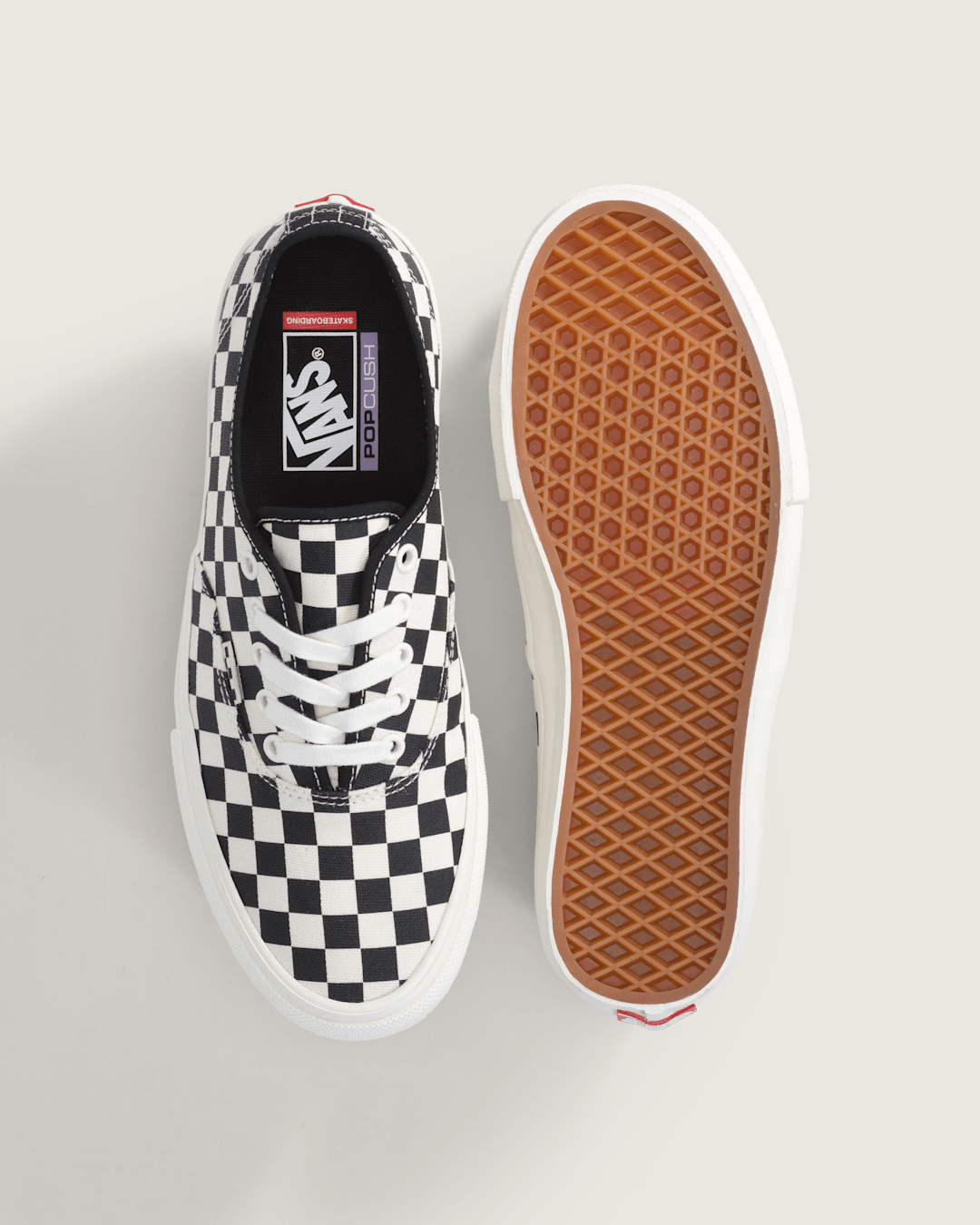 Vans Skate Authentic Checkerboard Shoe in Black / Marshmallow White