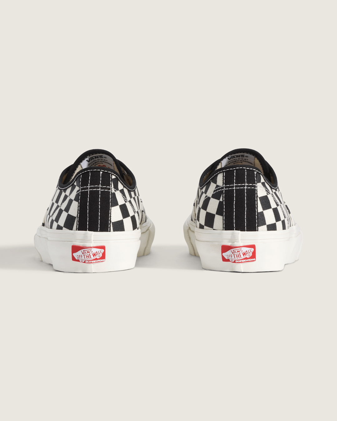 Vans Skate Authentic Checkerboard Shoe in Black / Marshmallow White