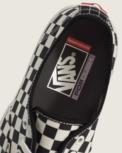 Vans Skate Authentic Checkerboard Shoe in Black / Marshmallow White