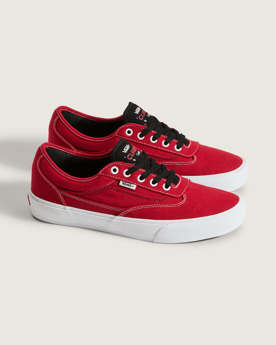 Vans Skate Curren Caples Shoe in Red / White