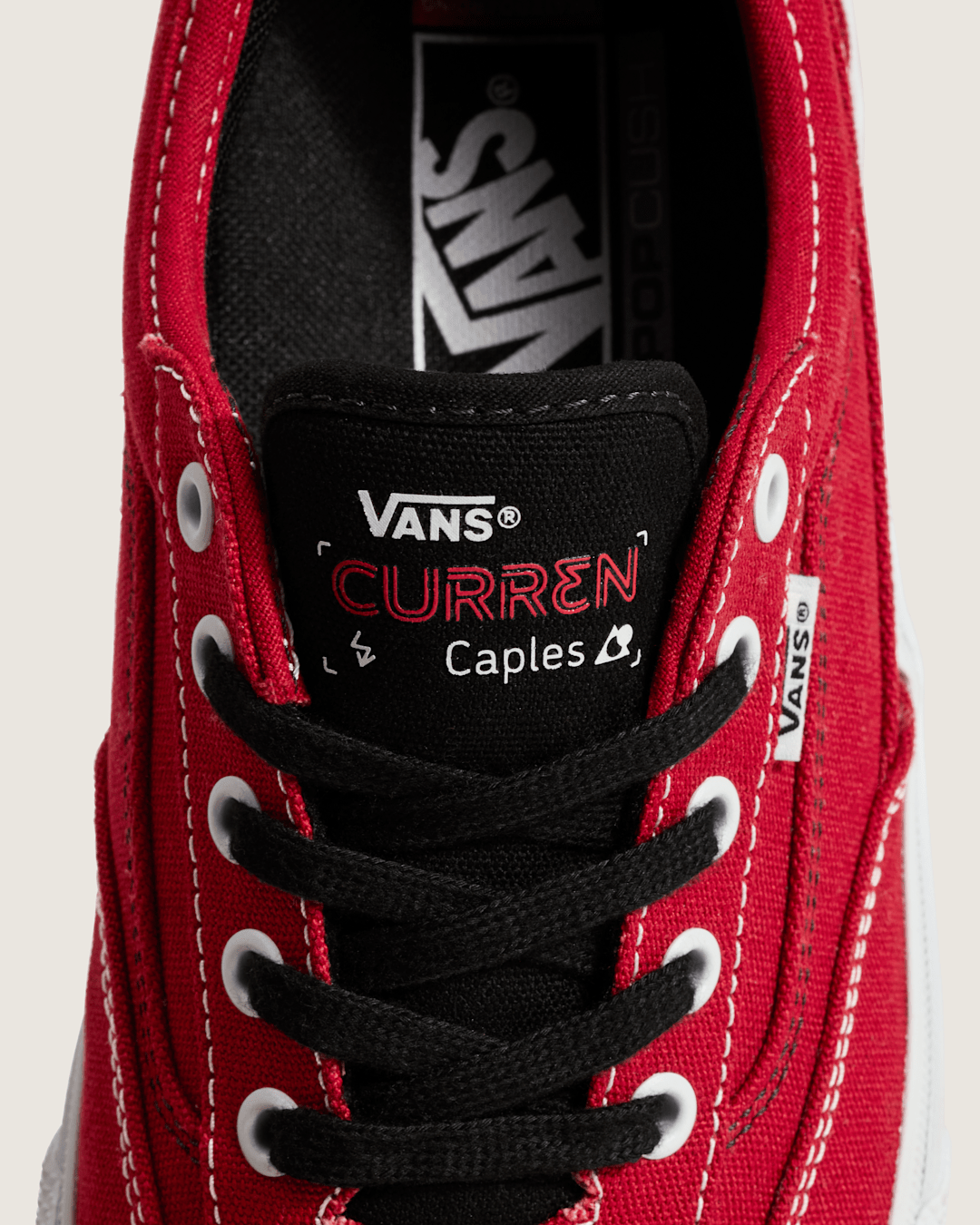 Vans Skate Curren Caples Shoe in Red / White