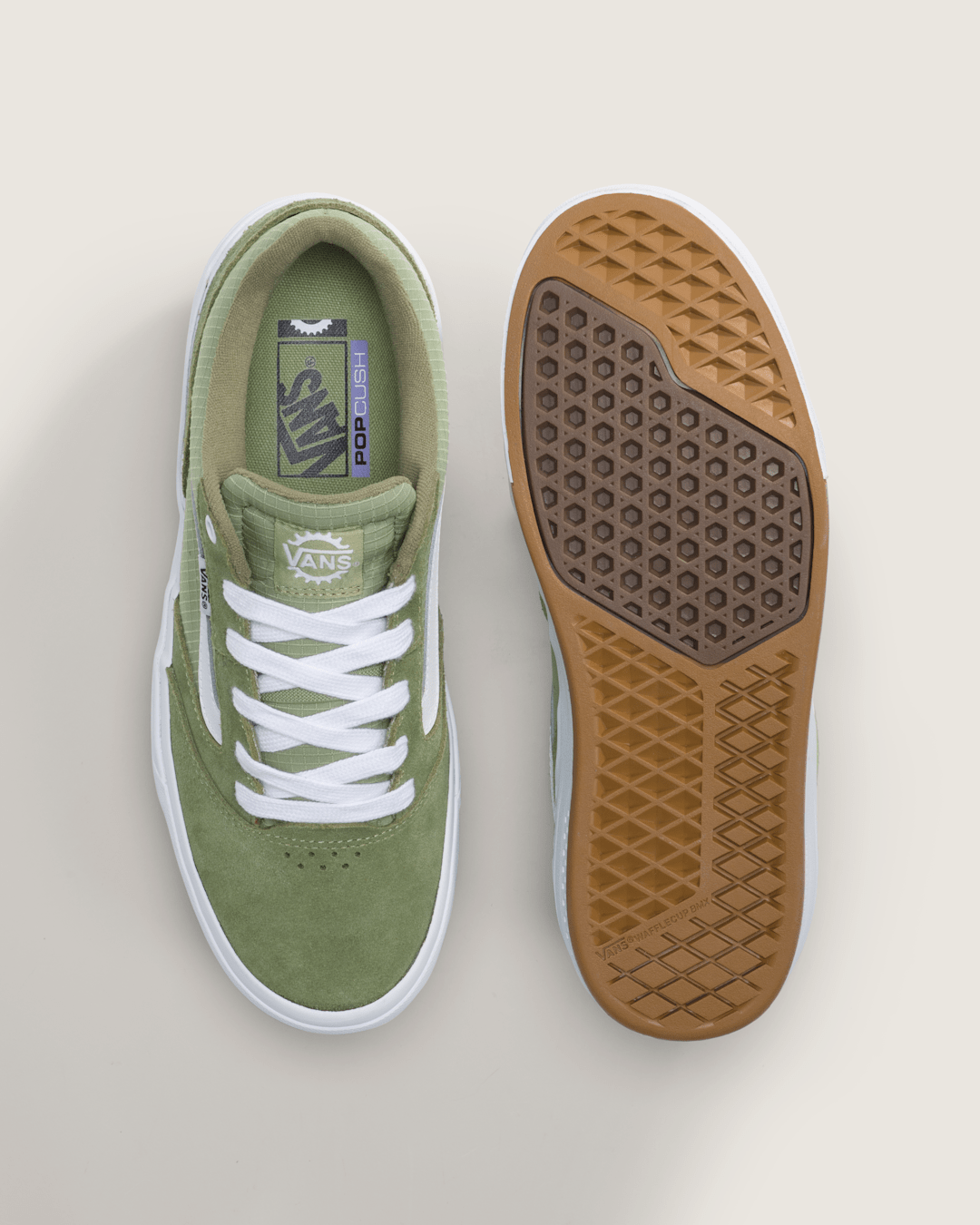 Vans BMX Proof Wafflecup Shoe in Olive Green / White