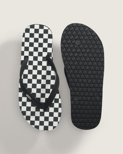 Vans Makena Checkerboard Sandal in Checkerboard Black / Marshmallow White