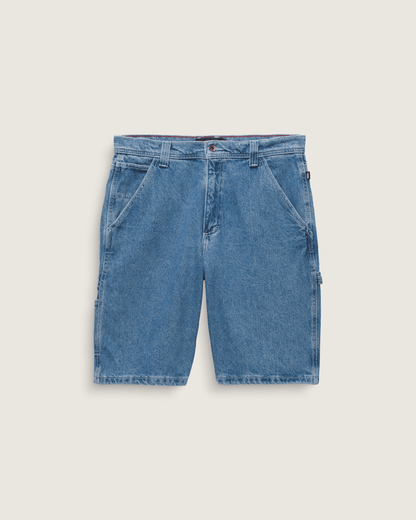 Vans Drill Chore Loose Denim Shorts in Stone Wash Blue