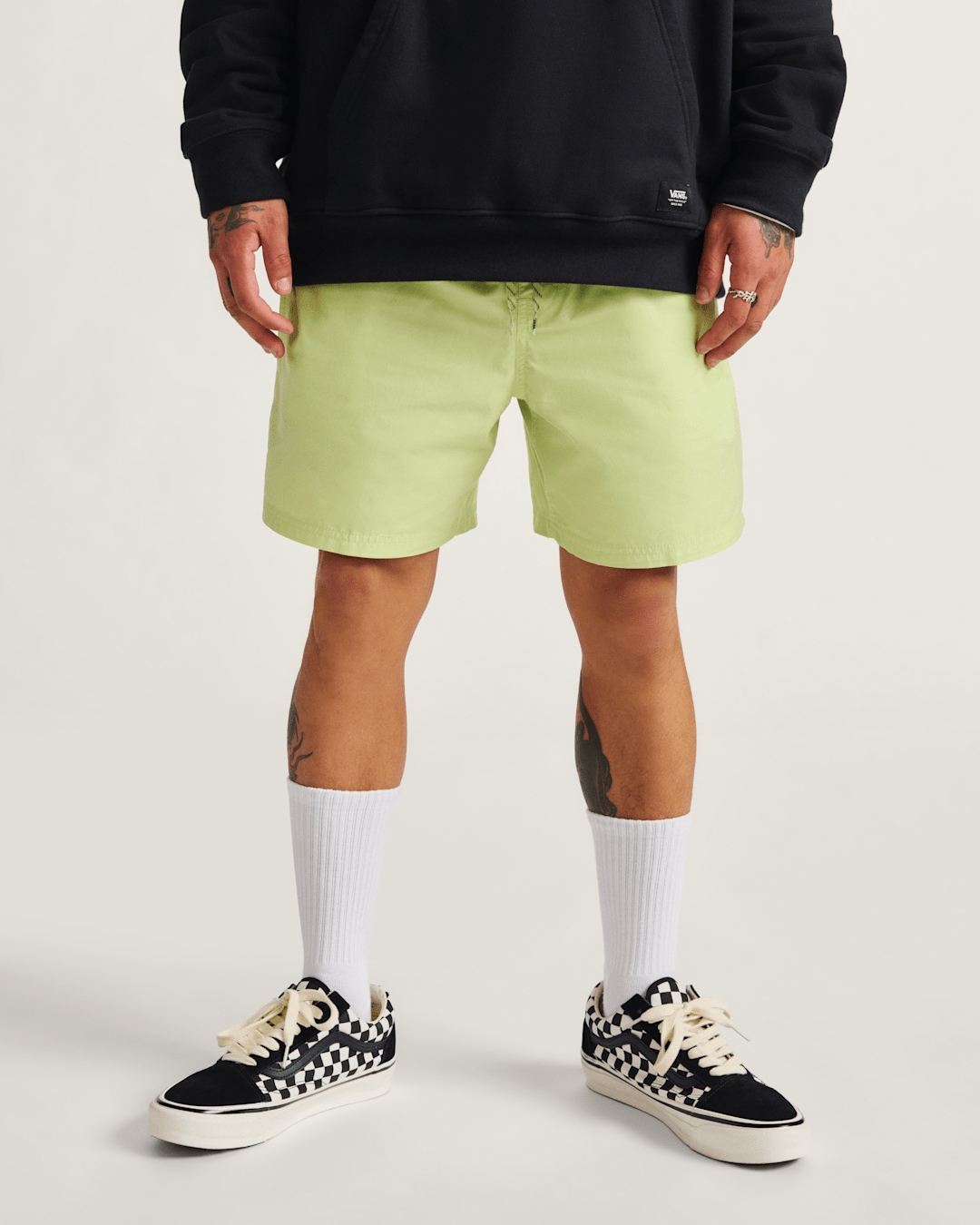 Vans Primary Solid Elastic 17'' Boardshorts in Shadow Lime Green