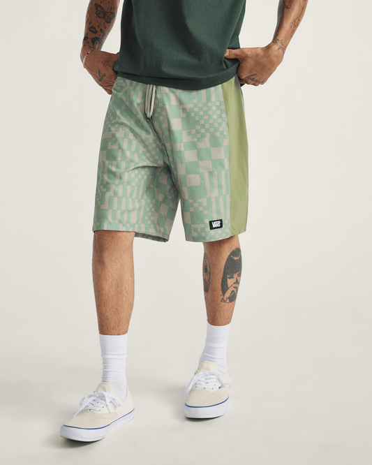 Vans Daily AOP Sideline Boardshorts in Grey Olive Green
