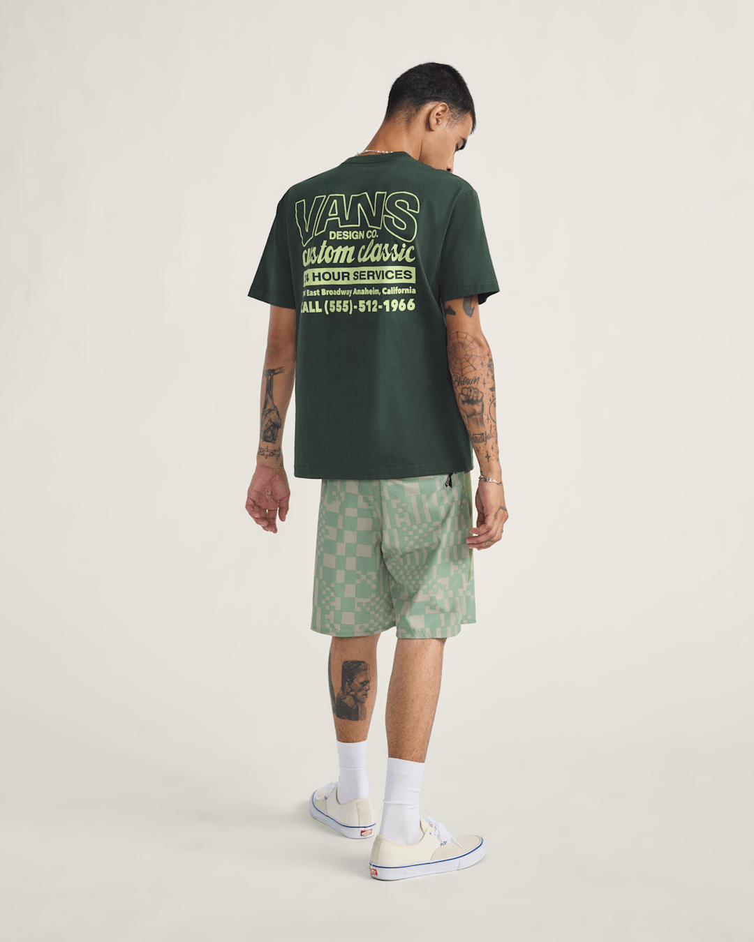 Vans Daily AOP Sideline Boardshorts in Grey Olive Green