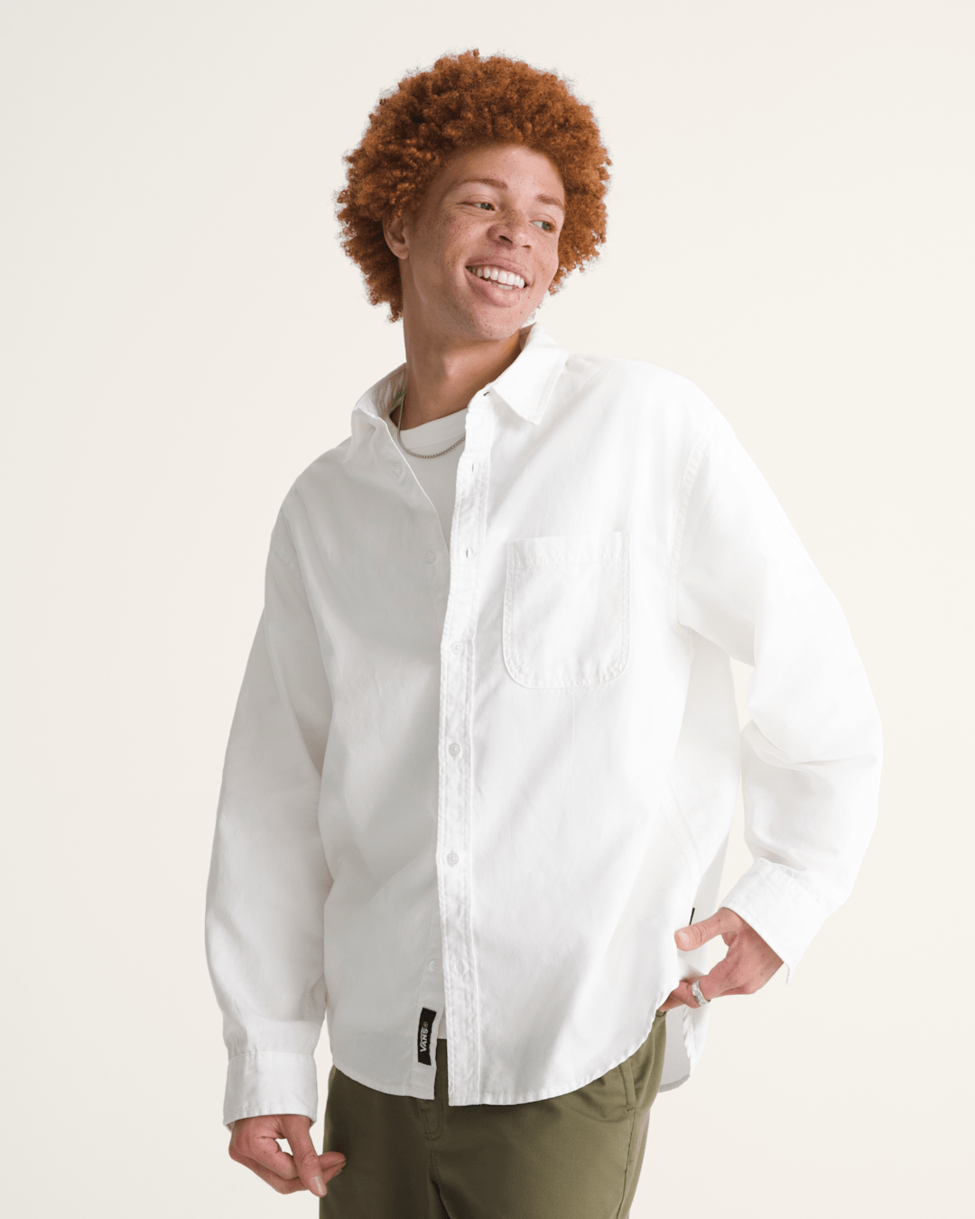 Vans Lawson Solid Oxford Long Sheeve Shirt in White