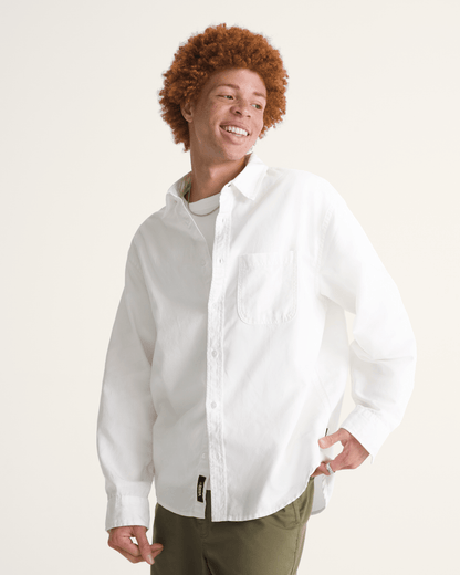 Vans Lawson Solid Oxford Long Sheeve Shirt in White