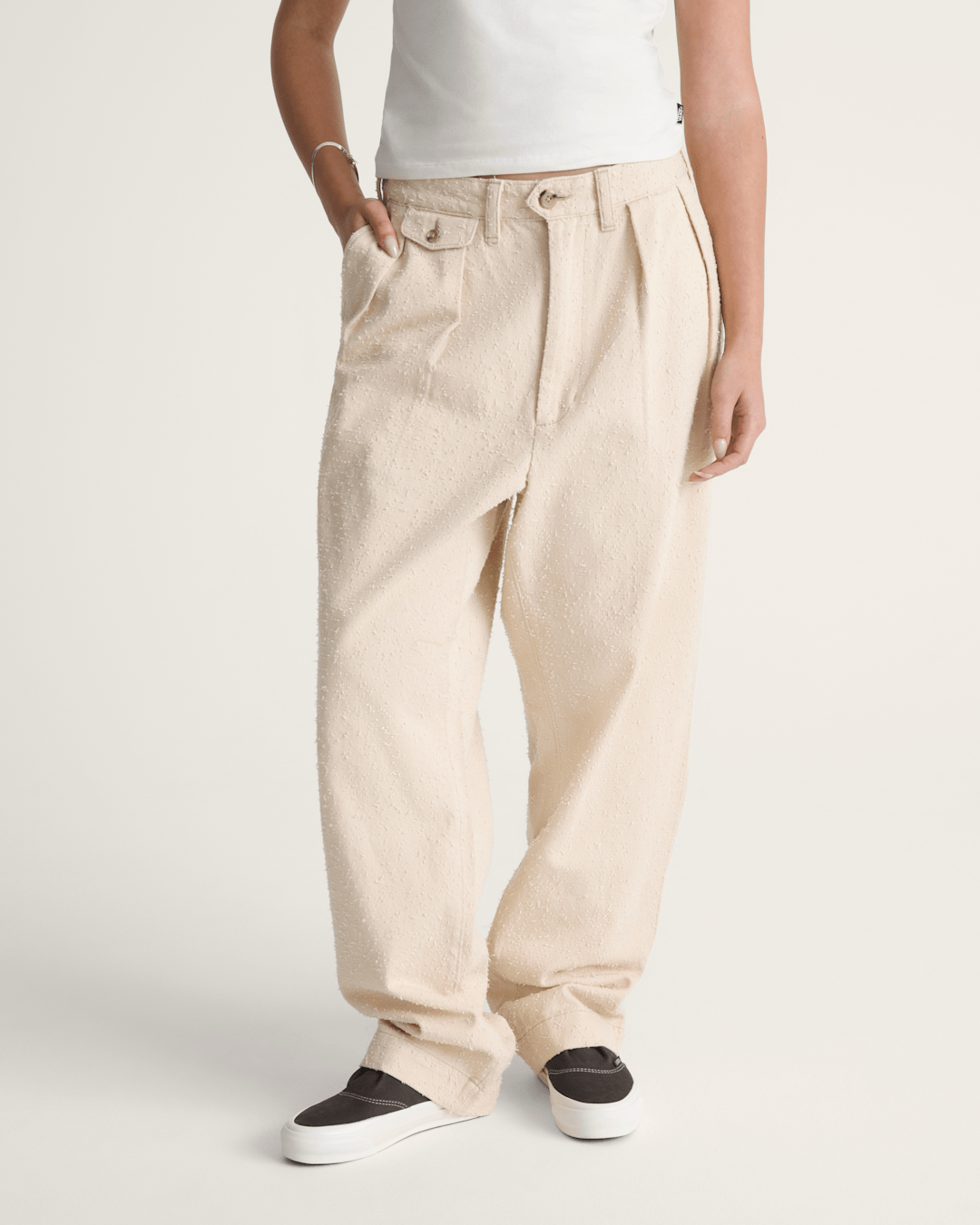Vans OTW by Vans Back Pleated Trousers in Creme Brulee Beige