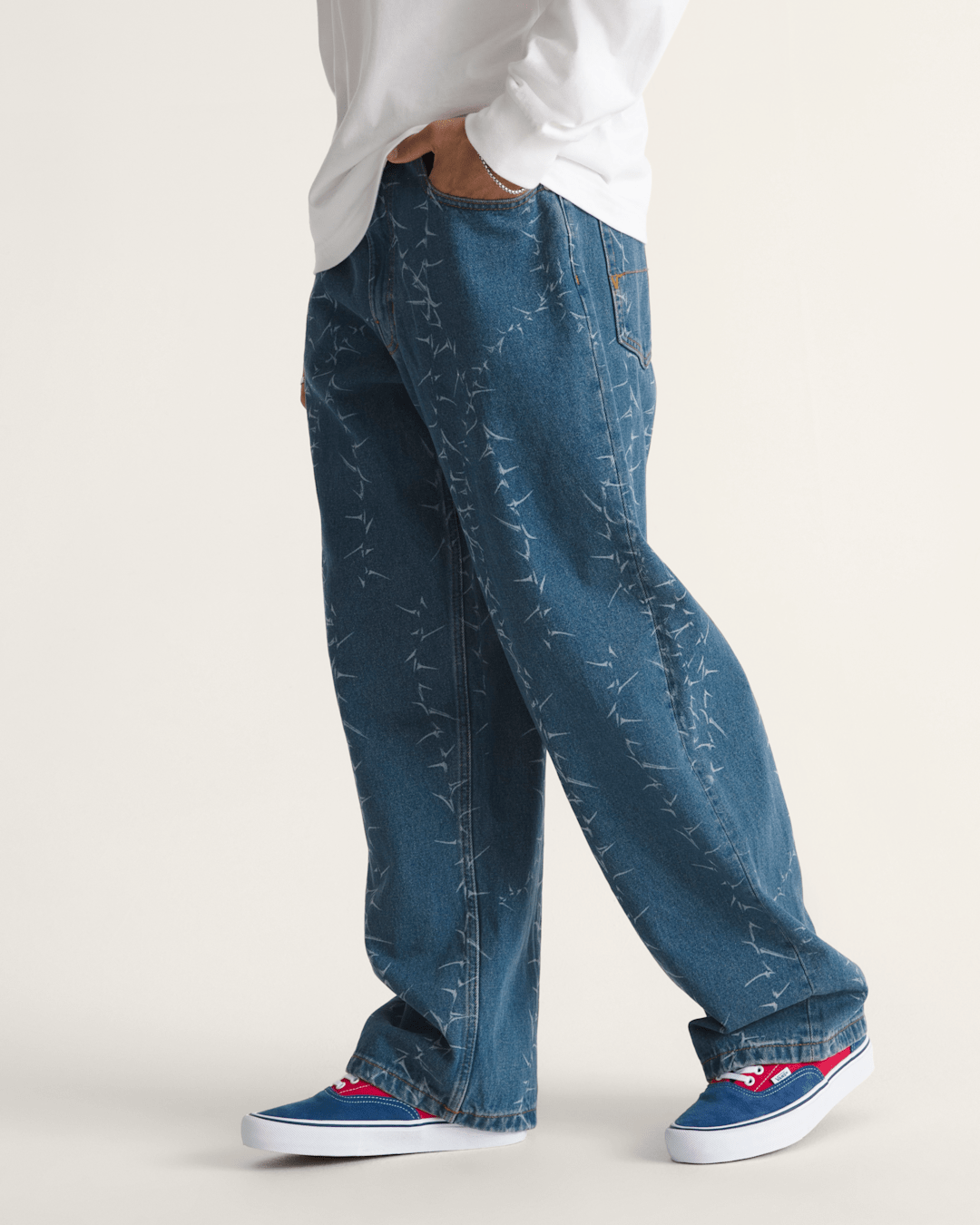 Vans Check-5 Baggy Denim Pants in Vintage Indigo Blue