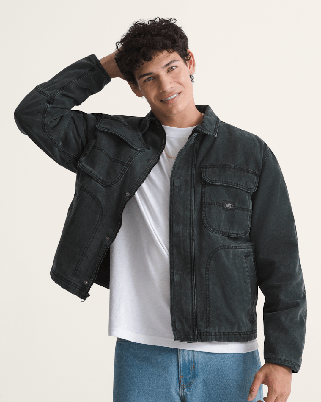 Vans Umber Pigment Canvas Jacket in Black