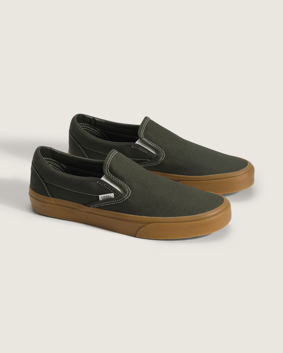 Vans Classic Slip-On Shoe in Gum Obsidian Fern Green