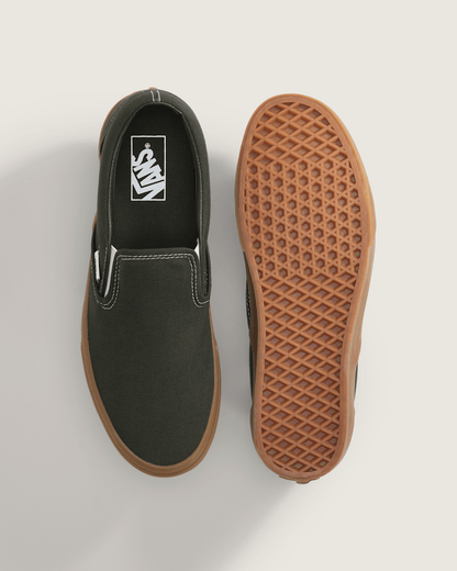 Vans Classic Slip-On Shoe in Gum Obsidian Fern Green