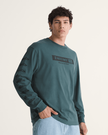 Vans I Need My Long Sleeve T-Shirt in Mossy Olive Green