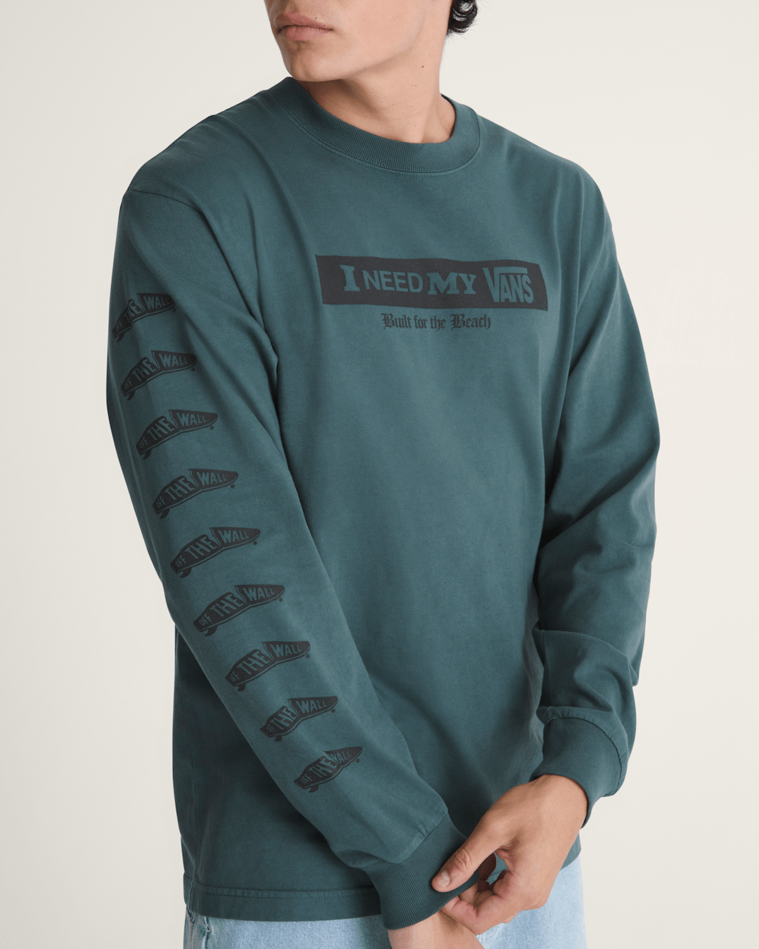 Vans I Need My Long Sleeve T-Shirt in Mossy Olive Green