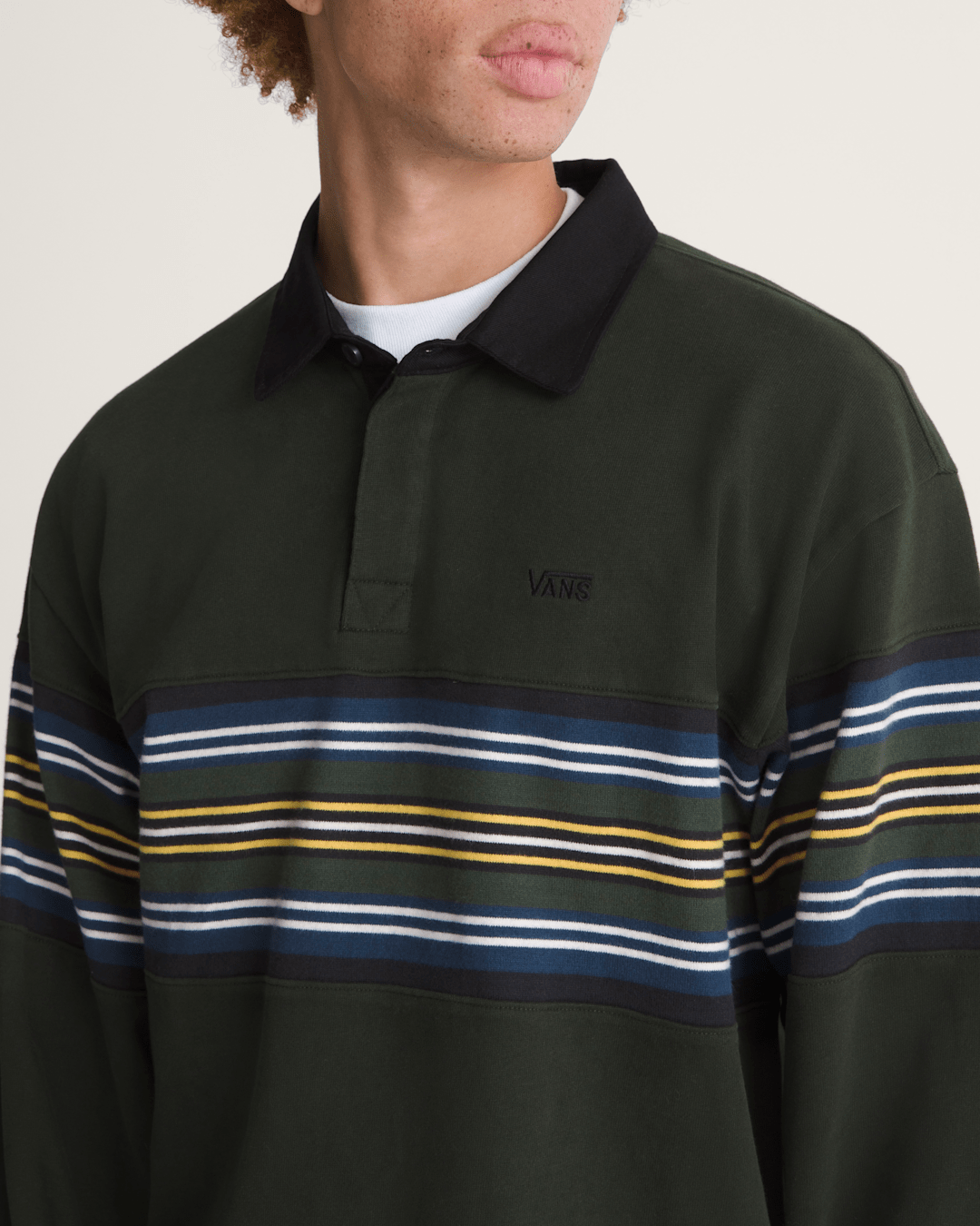 Vans Surge Rugby Long Sleeve Shirt in Dried Kelp Green
