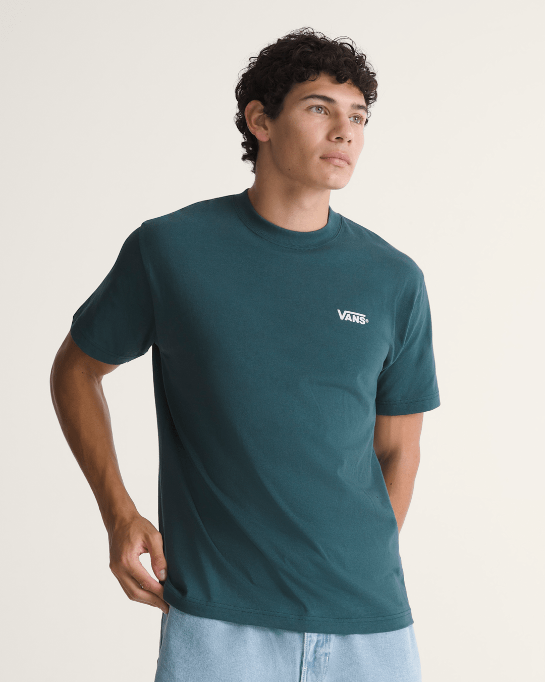 Vans New Left Chest T-Shirt in Mossy Olive Green
