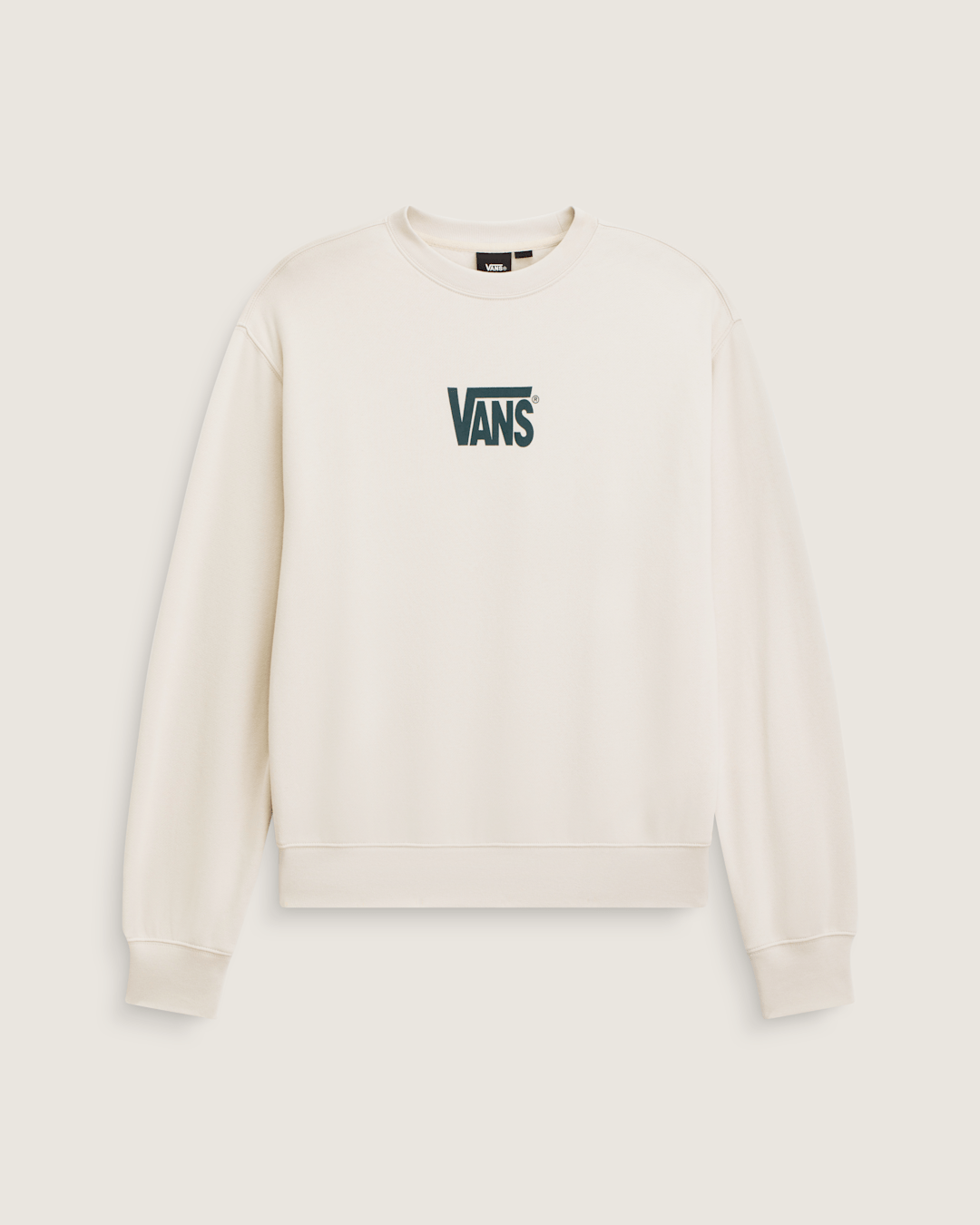 Vans Stretch Logo Crew Sweatshirt in Oatmeal Beige