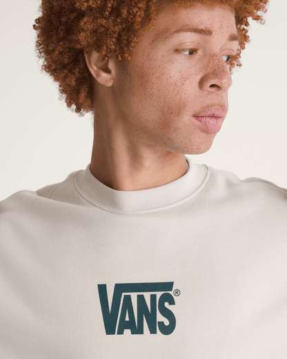 Vans Stretch Logo Crew Sweatshirt in Oatmeal Beige