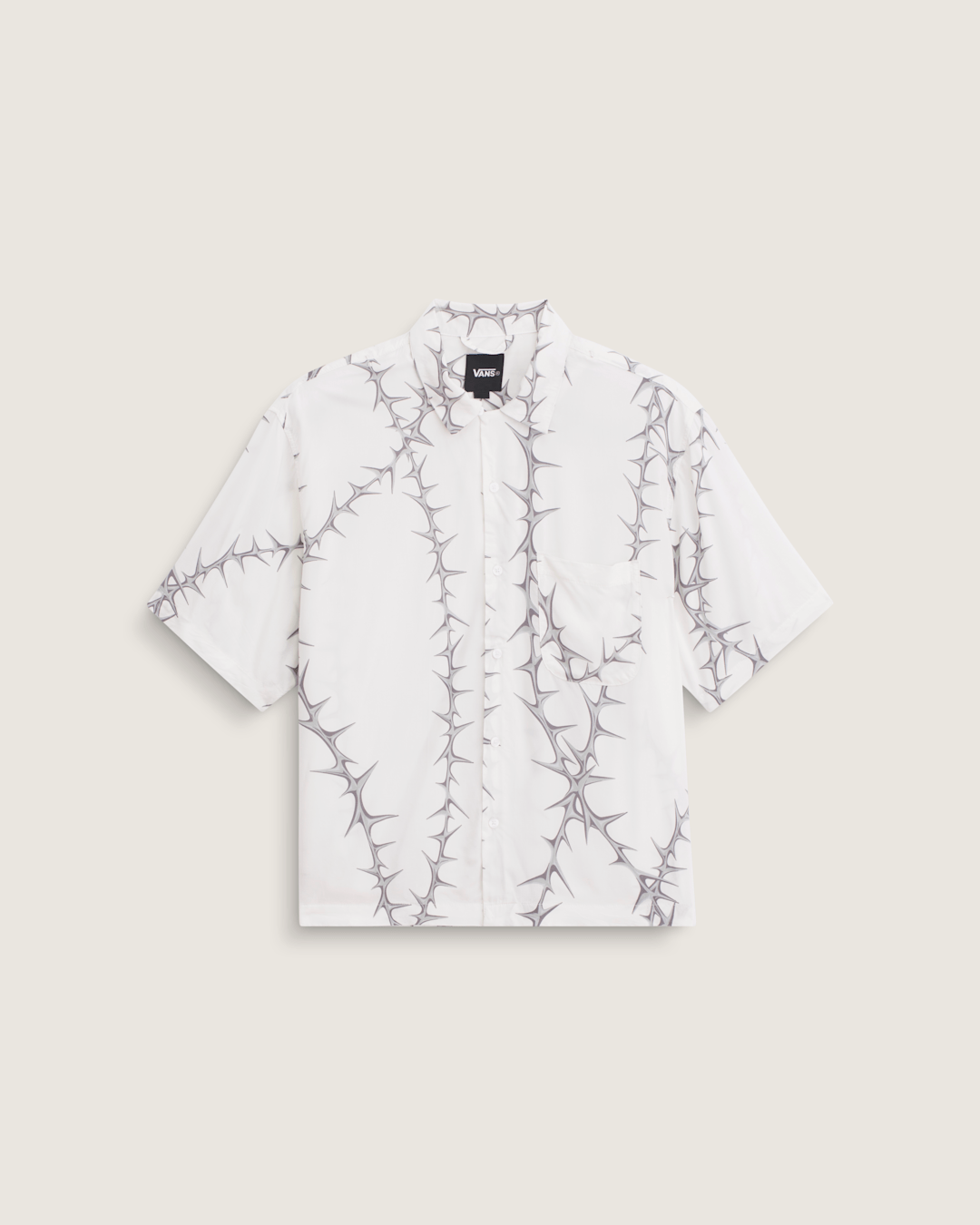 Vans Van Doren Printed Camp Button Up Shirt in White