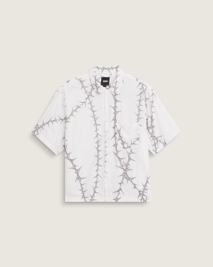 Vans Van Doren Printed Camp Button Up Shirt in White