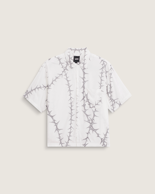 Vans Van Doren Printed Camp Button Up Shirt in White