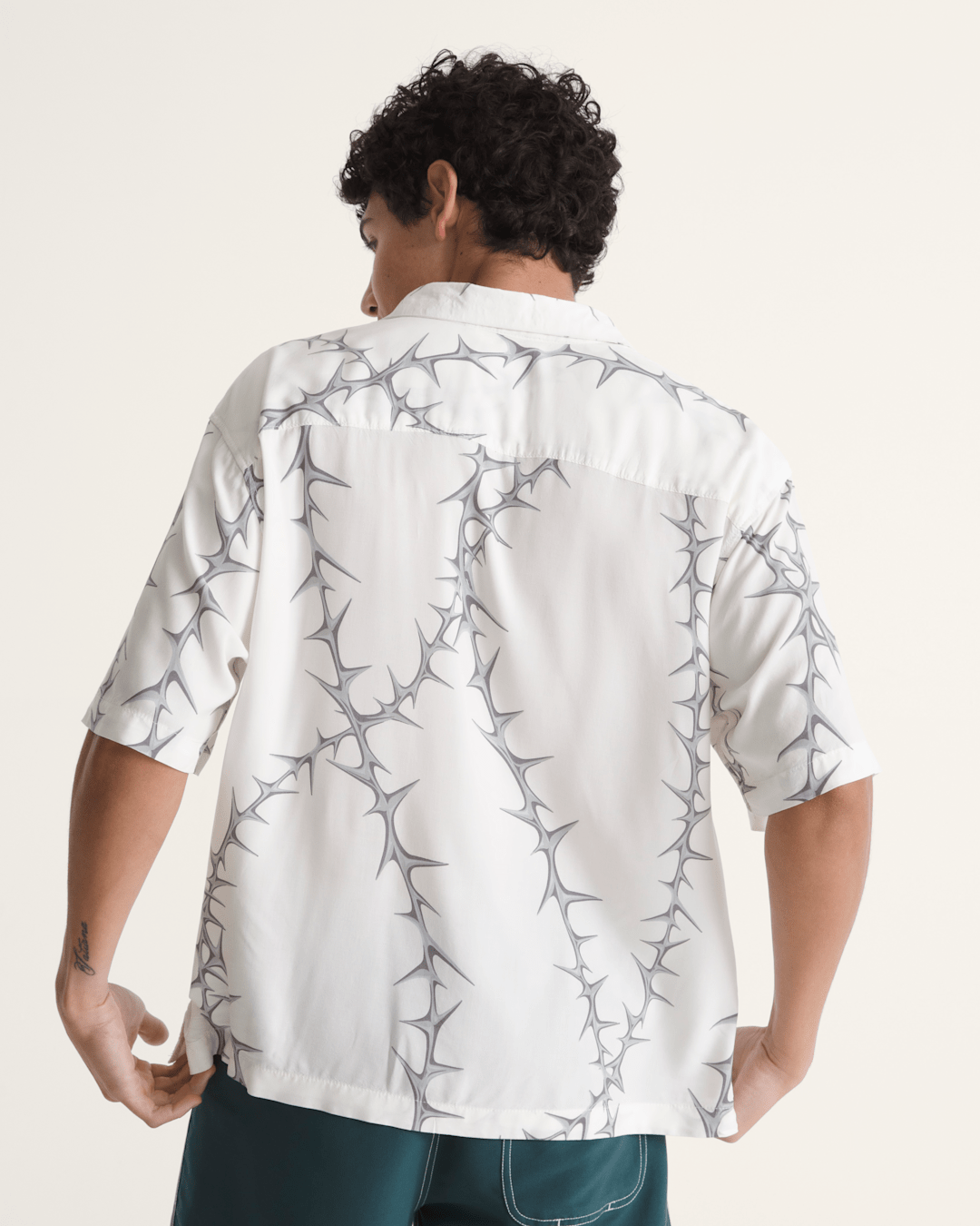 Vans Van Doren Printed Camp Button Up Shirt in White
