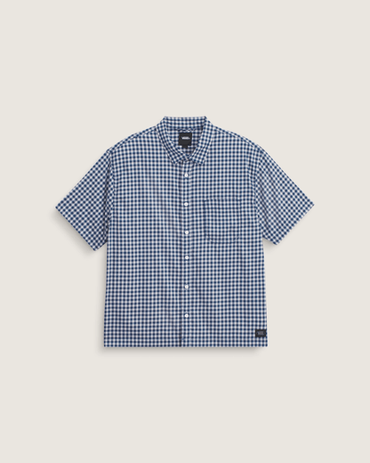 Vans Larkspur Mini Plaid Shirt in Deep Indigo Blue