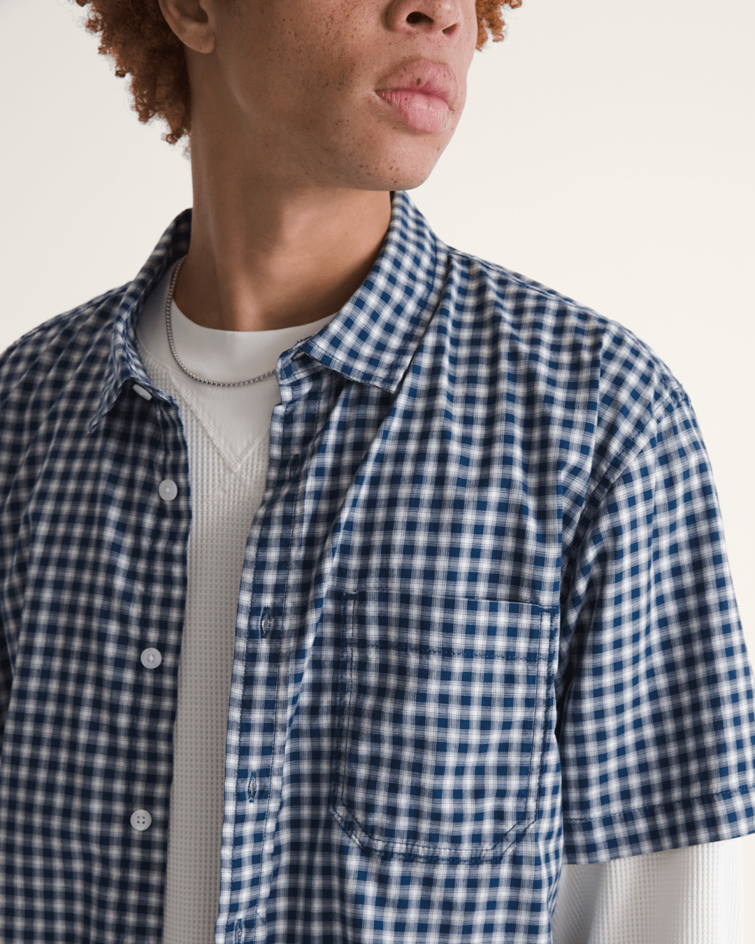 Vans Larkspur Mini Plaid Shirt in Deep Indigo Blue