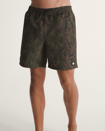 Vans Primary II Elastic Printed Boardshorts in Obsidian Fern Green