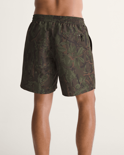 Vans Primary II Elastic Printed Boardshorts in Obsidian Fern Green