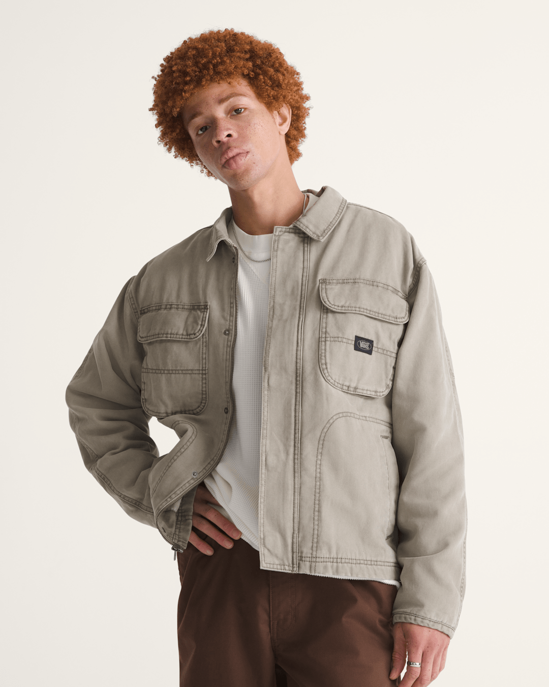 Vans Umber Pigment Canvas Jacket in Aluminum Grey