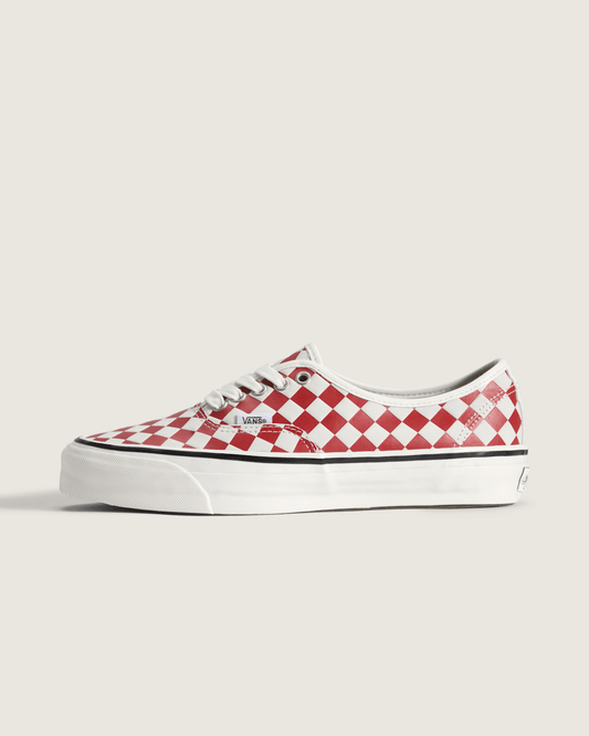 Vans Premium Authentic Checkerboard Shoe in Checkerboard Red / Marshmallow White