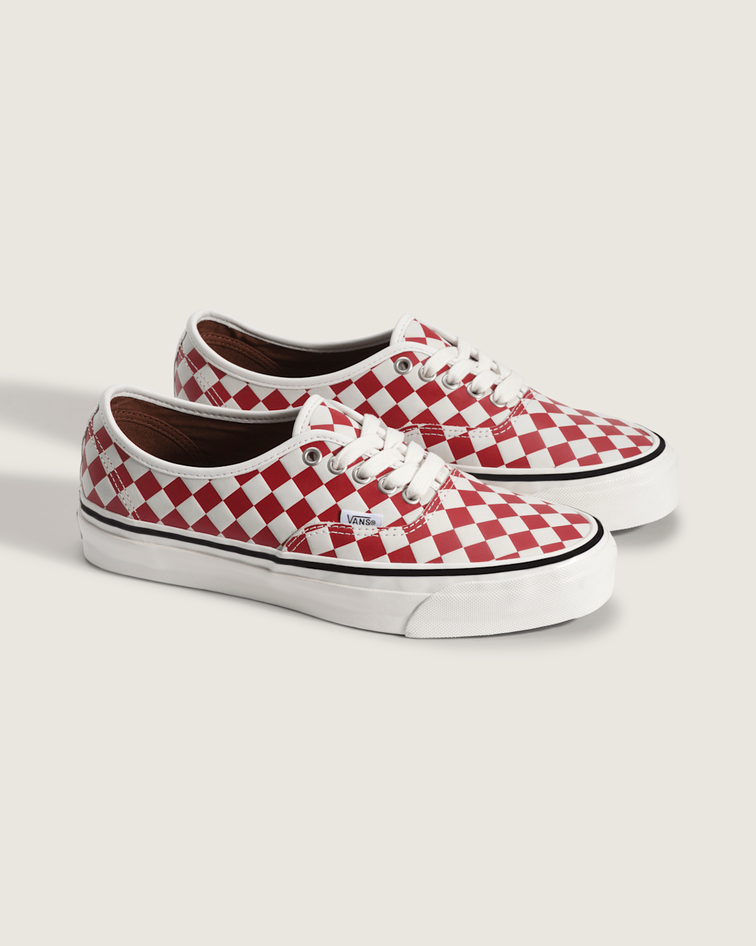 Vans Premium Authentic Checkerboard Shoe in Checkerboard Red / Marshmallow White